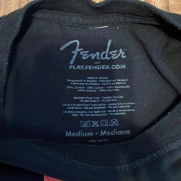 Fender mens shirt medium short sleeve graphic tee black cotton music rock cotton - Picture 3 of 4